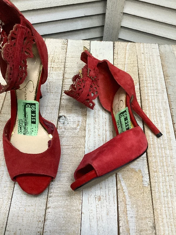 Regal Style Red Heels Stiletto Jessica Simpson, Size 6.5