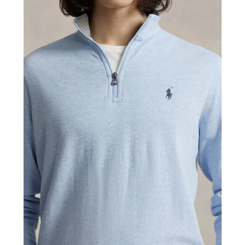 Polo Ralph Lauren - Luxury Jersey Quarter Zip Sweatshirt - Blue Heather