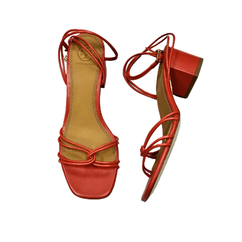 Glamorous Appeal Red Sandals Designer By Tory Burch, Size: 6.5