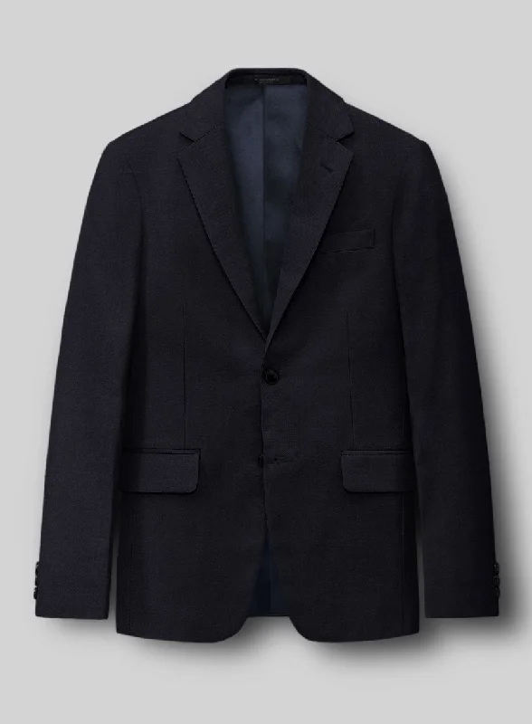 Napolean Stretch Navy Blue Wool Jacket