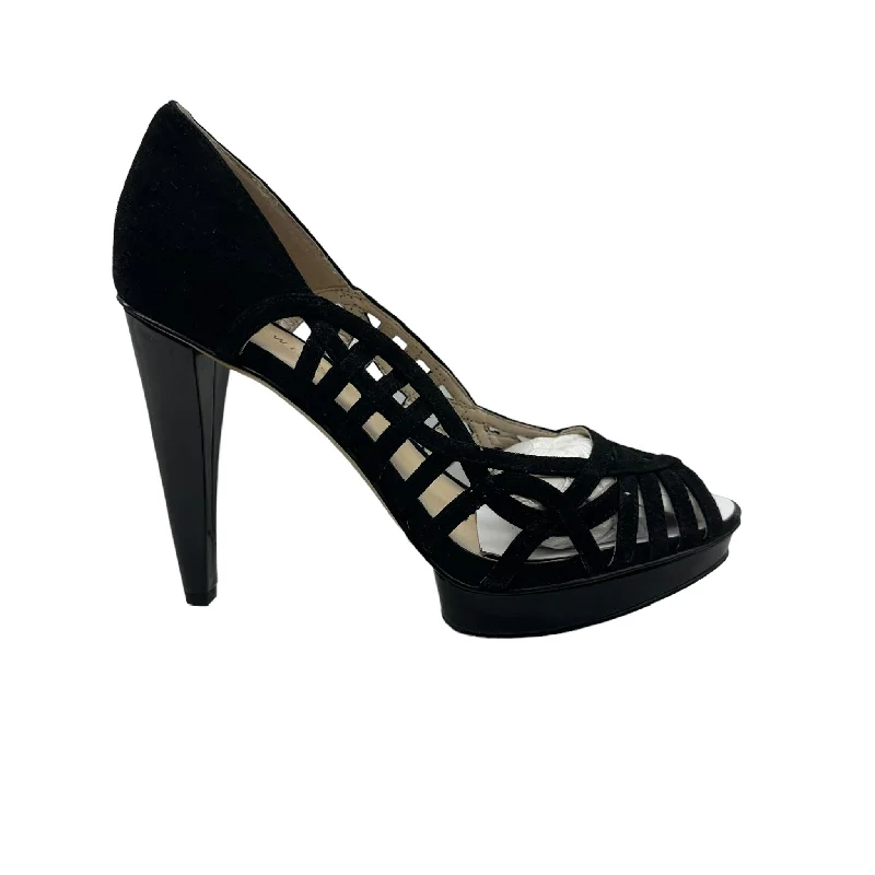 Unique Patterns BLACK NINE WEST SANDALS HEELS STILETTO, Size 8