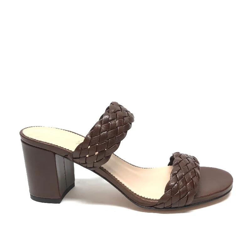 Minimal Aesthetic Brown Sandals Heels Block J. Crew, Size 7.5