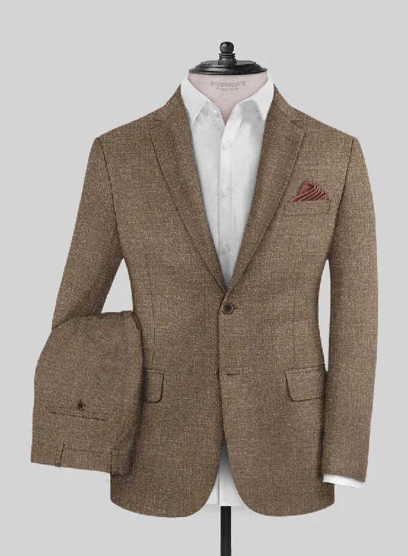 Noble Brown Wool Silk Linen Suit