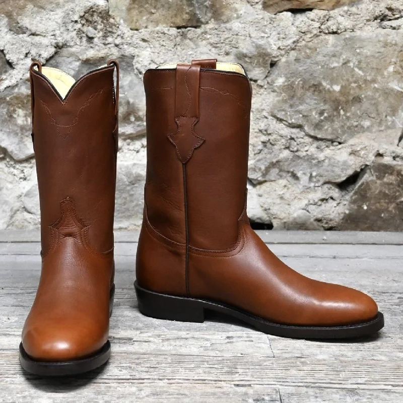 Bold Detailing Nutted Calf Men's 9" Super Roper in Tobacco Waxy Retanned Leather