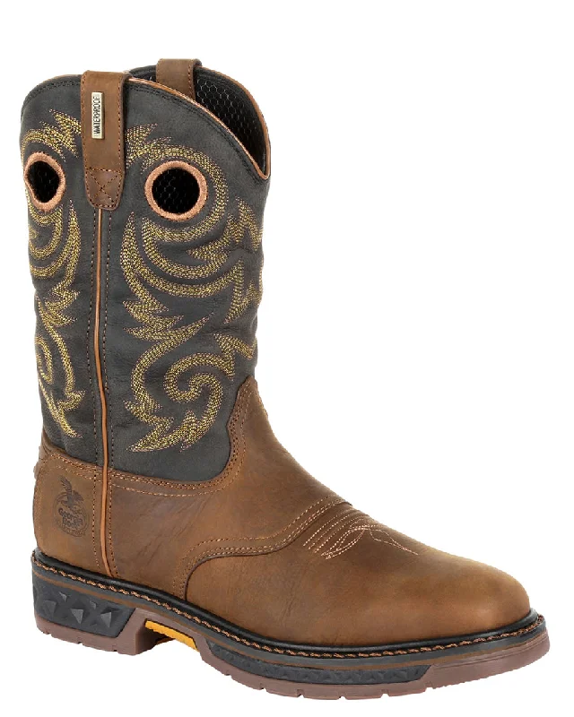 Edgy Sophistication Men's Carbo-Tec LT Waterproof Pull-On Work Boots