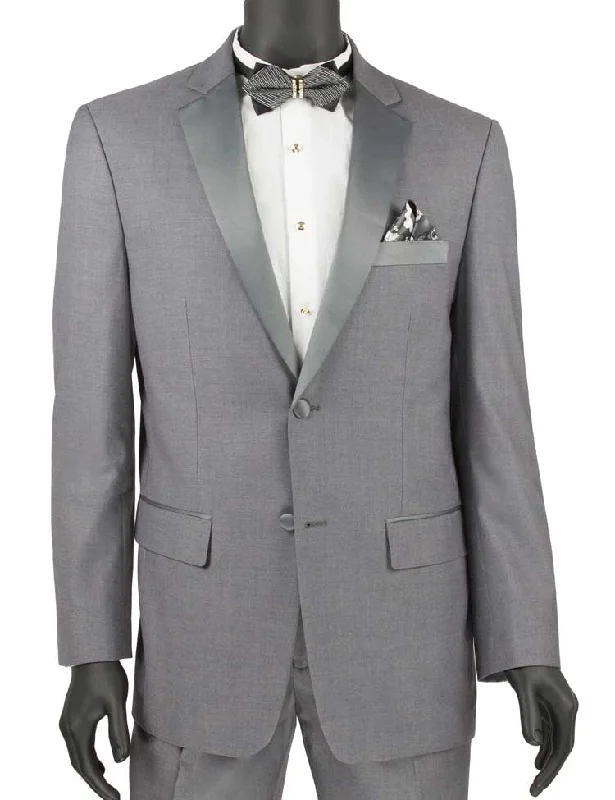 Excalibur Collection - Slim Fit Tuxedo 2 Piece 2 Buttons Design in Gray