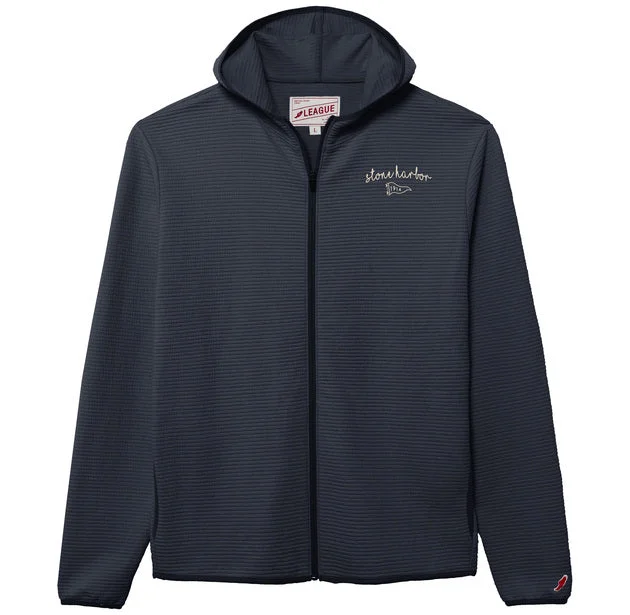 Men's Stone Harbor Summit Full Zip w/Hood - Washed Dark Navy