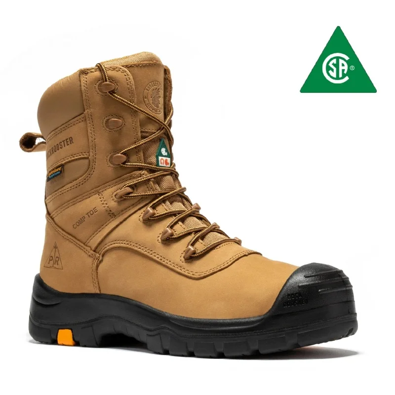 Parisian Charm ROCKROOSTER Beaufort Men's Brown 8 inch Waterproof Composite Toe Work Boots AK831