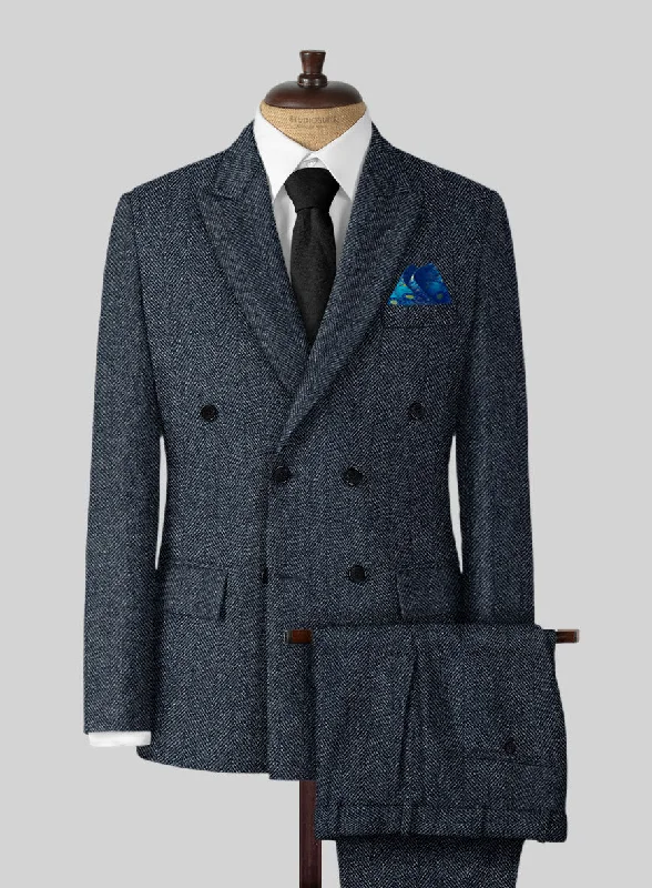 Highlander Heavy Blue Herringbone Tweed Suit