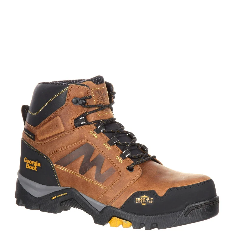 Contemporary Twist Georgia Men's 6" Amplitude Composite Toe Waterproof Work Boot - Trail Crazy Horse GB00129