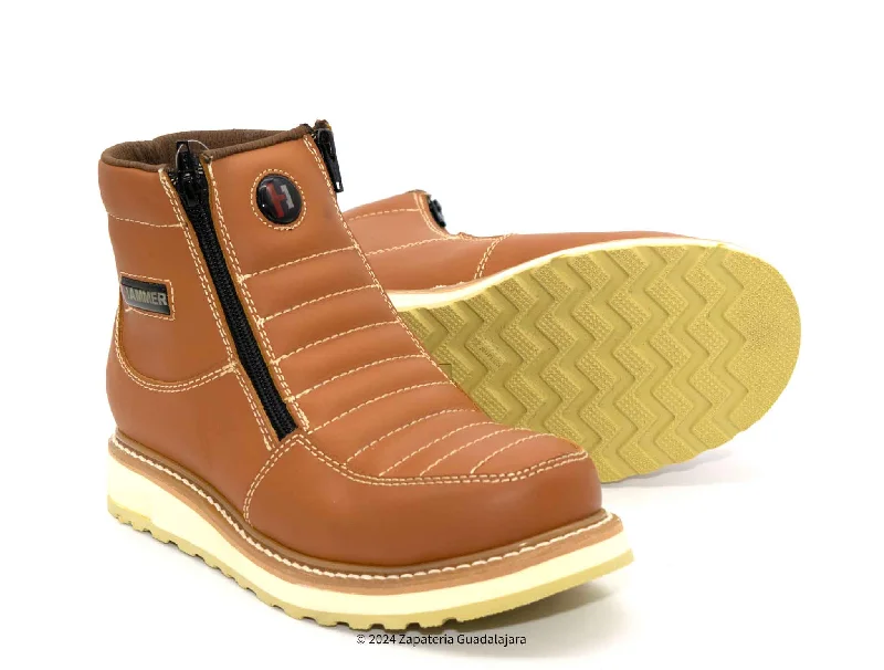 Elegant Patterns HM339 MEN 6" SOFT TOE DOUBLE ZIPPER HABANA LEATHER WORK BOOT