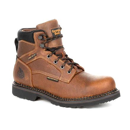 Couture Inspired Georgia Men's 6" Giant Revamp Waterproof Work Boot - Brown GB00316