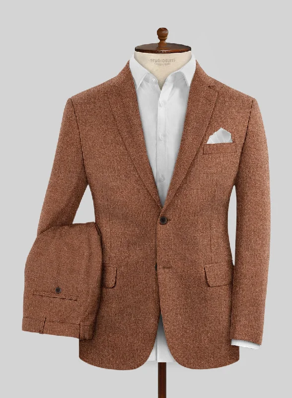 Noble Rust Wool Silk Linen Suit