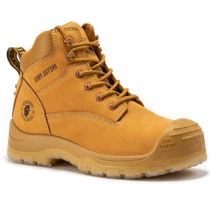 Modern Elegance ROCKROOSTER Woodland Wheat 6 inch Composite Toe Zip-sided Leather Work Boots AK659