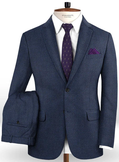 Caccioppoli Dapper Dandy Rupana Birdseye Blue Wool Suit