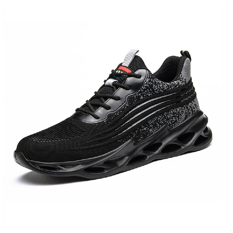 Bold Detailing Breathable Working Shoes Anti Smash Anti Pierce Safety Shoes Steel Toes Sneakers