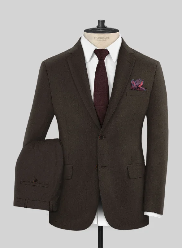 Reda Espresso Brown Wool Suit