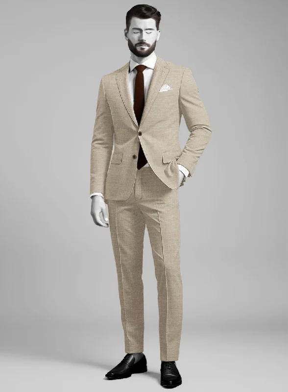 Napolean Melange Khaki Wool Suit