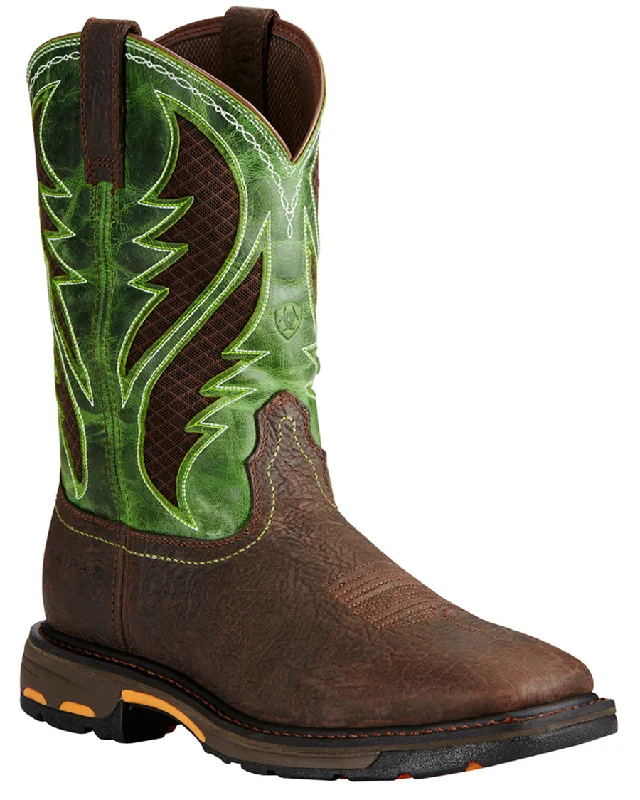 Regal Look Mens Workhog VentTEK Pull-On Boots - Green