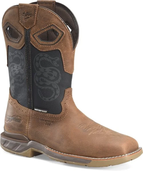 Elegant Statement Double H Men's 11" Phantom Rider Serpentine CT WP Roper Boot - Brown PH5007
