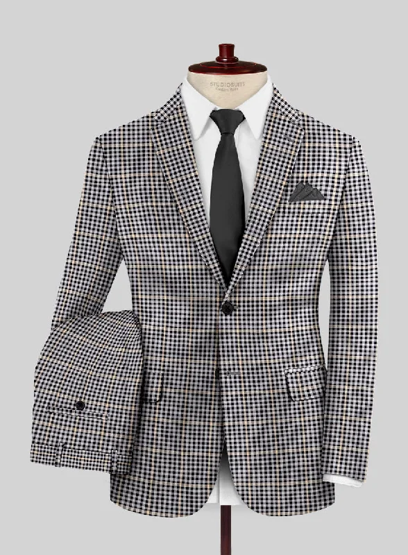 Reda Matio Black Checks Wool Suit