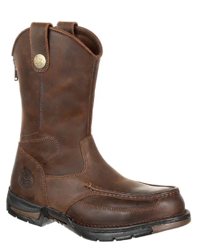 Elegant Statement Men's Athens Steel-Toe Pull-On Boots