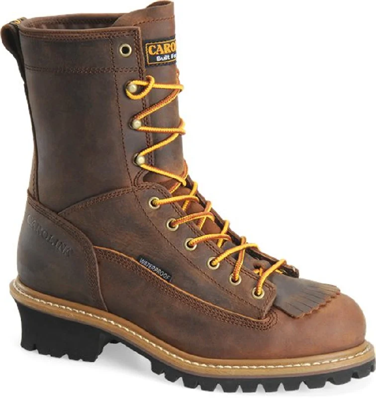 Polished Look Mens 8" Spruce WP Steel-Toe Logger Boots