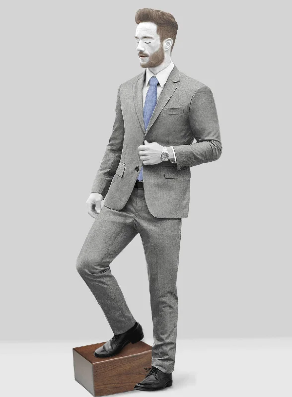 Napolean Worsted Light Gray Wool Suit