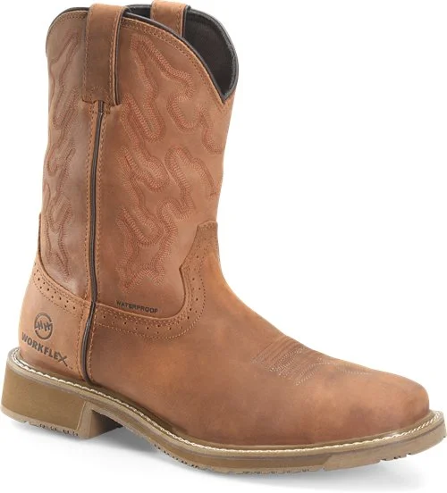 Sumptuous Finish Double H Men's 10" Workflex Wide Square Composite Toe Roper - Tan DH5143
