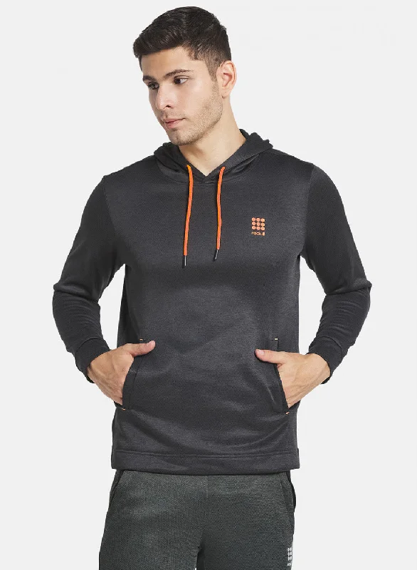 Men Black Solid Sweatshirt