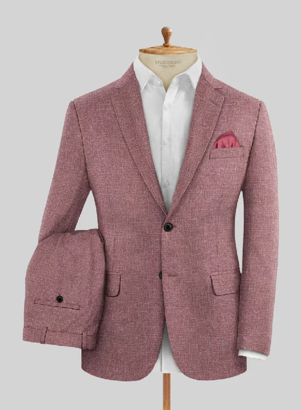 Noble Mauve Wool Silk Linen Suit