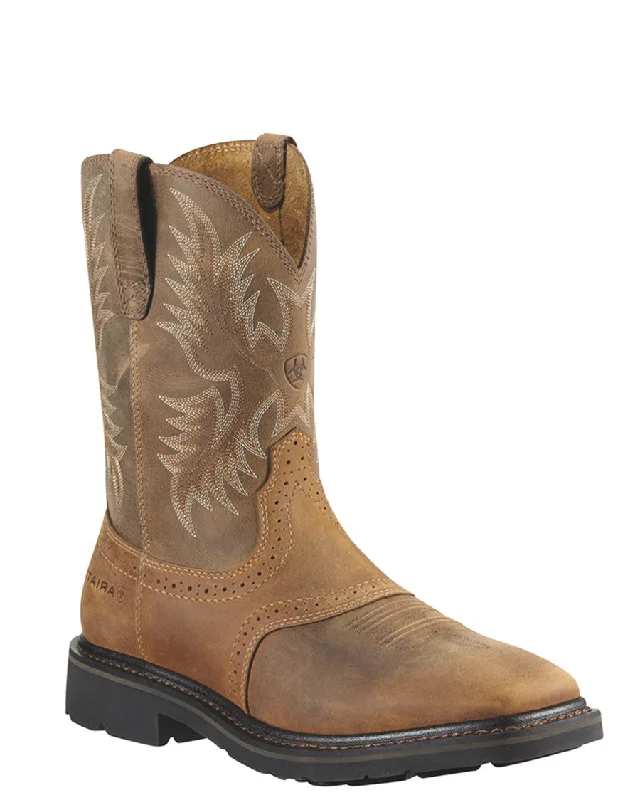 Striking Patterns Mens Sierra Steel-Toe Pull-On Boots