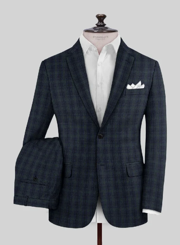 Noble Domenico Check Wool Silk Linen Suit