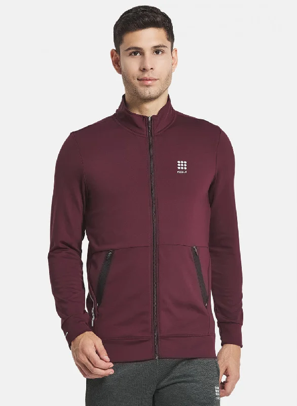 Men Maroon Solid Sweatshirt