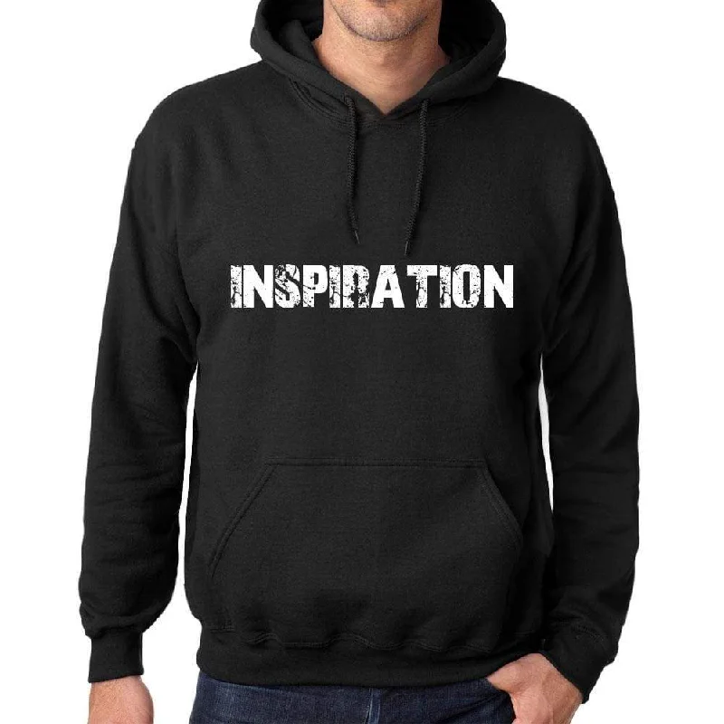 Men's Women's Unisex Printed Graphic Cotton Hoodie Soft Heavyweight Hooded Sweatshirt Pullover Popular Words INSPIRATION Deep Black