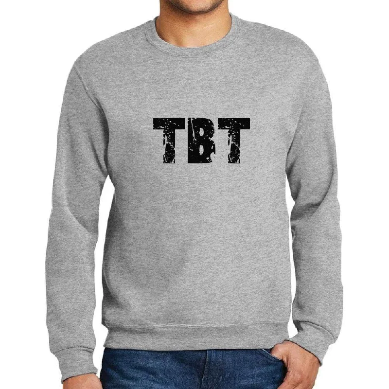 Men's Printed Graphic Sweatshirt Popular Words TBT Grey Marl