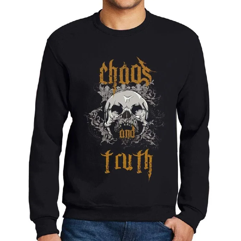 Ultrabasic - Homme Imprimé Graphique Sweat-Shirt Chaos and Truth Noir Profond