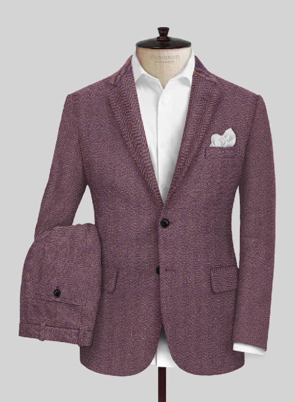 Highlander Purple Herringbone Tweed Suit