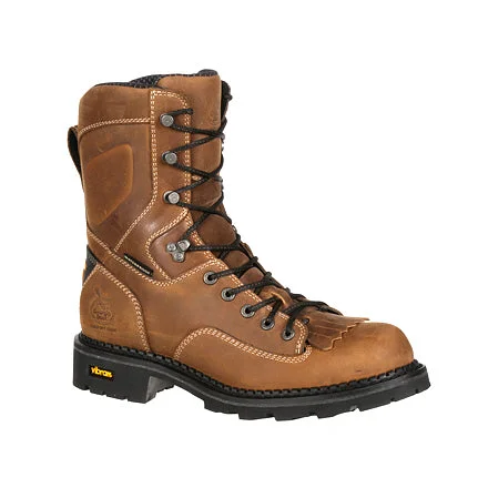 Graceful Charm Georgia Men's 8" Comfort Core Composite Toe Low Heel Logger Work Boot - Brown GB00123