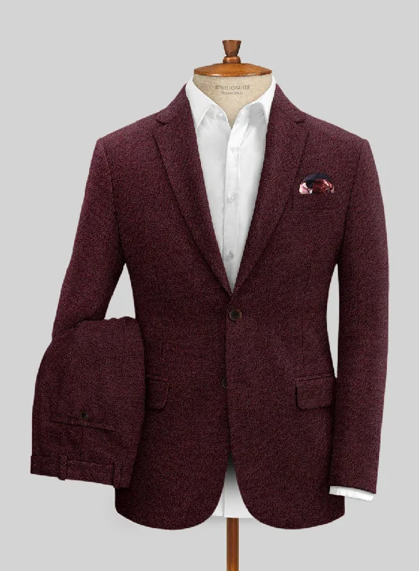 Italian Highlander Wine Tweed Suit