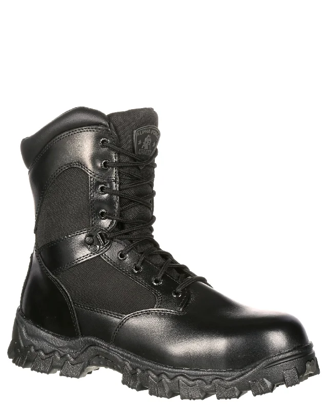 Fashion Forward Men's Alpha Force Zipper Waterproof Public Service Boots