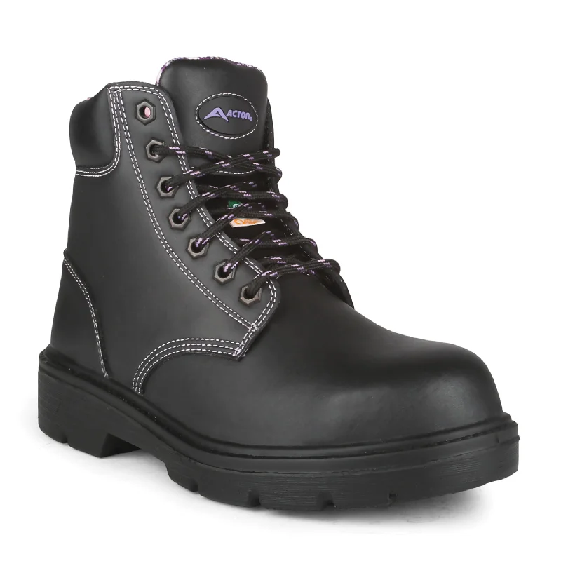 Graceful Poise Acton ProLady Women's 5" Steel Toe Work Safety Boot 9233-11 - black