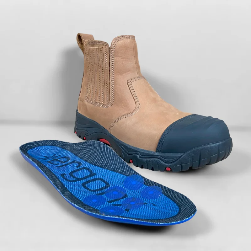 Glam Touch Ergonx Safety Boots Slip On (Hydrogen) Tan