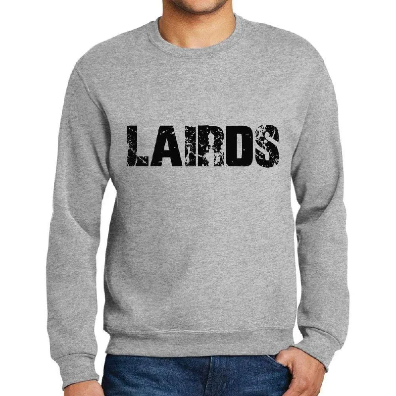 Men's Printed Graphic Sweatshirt Popular Words LAIRDS Grey Marl