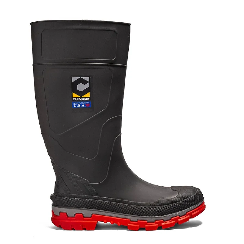 Sumptuous Finish Kickaxe 15" Waterproof Rubber Boot - Grey/Orange