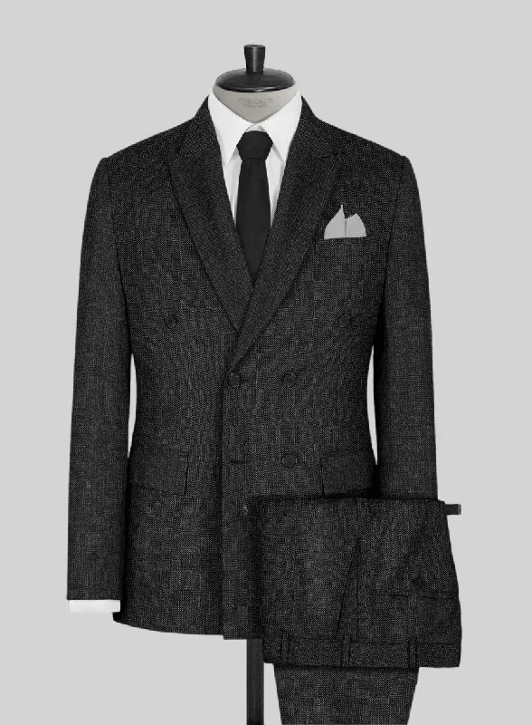 Napolean Sharkskin Charcoal Wool Suit