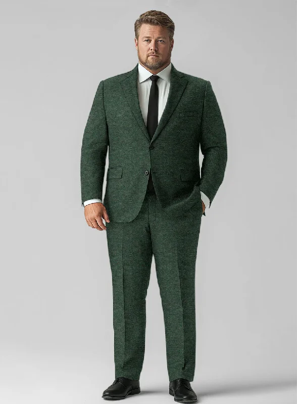 Tweed Suit Big and Tall - Bottle Green Herringbone