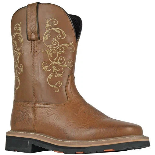 Seasonal Trend Hoss Women's Adah 9" Soft Toe Moisture Wicking Western Work Boot- Brown- 93025 Seasonal Trend Hoss Women's Adah 9" Soft Toe Moisture Wicking Western Work Boot- Brown- 93025