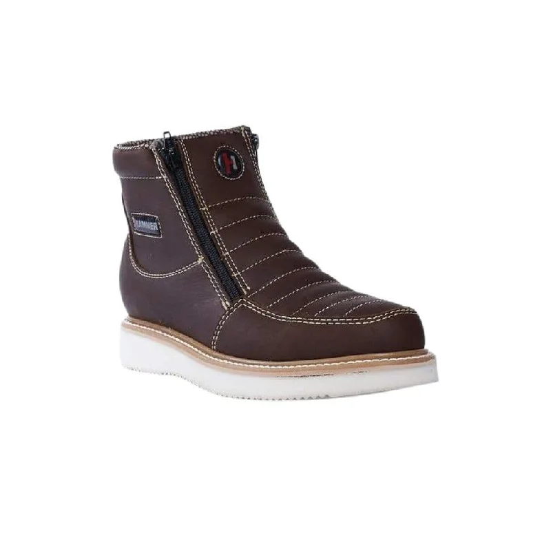 Luxury Aesthetic HM330 MEN Brown Short Boots Zipper