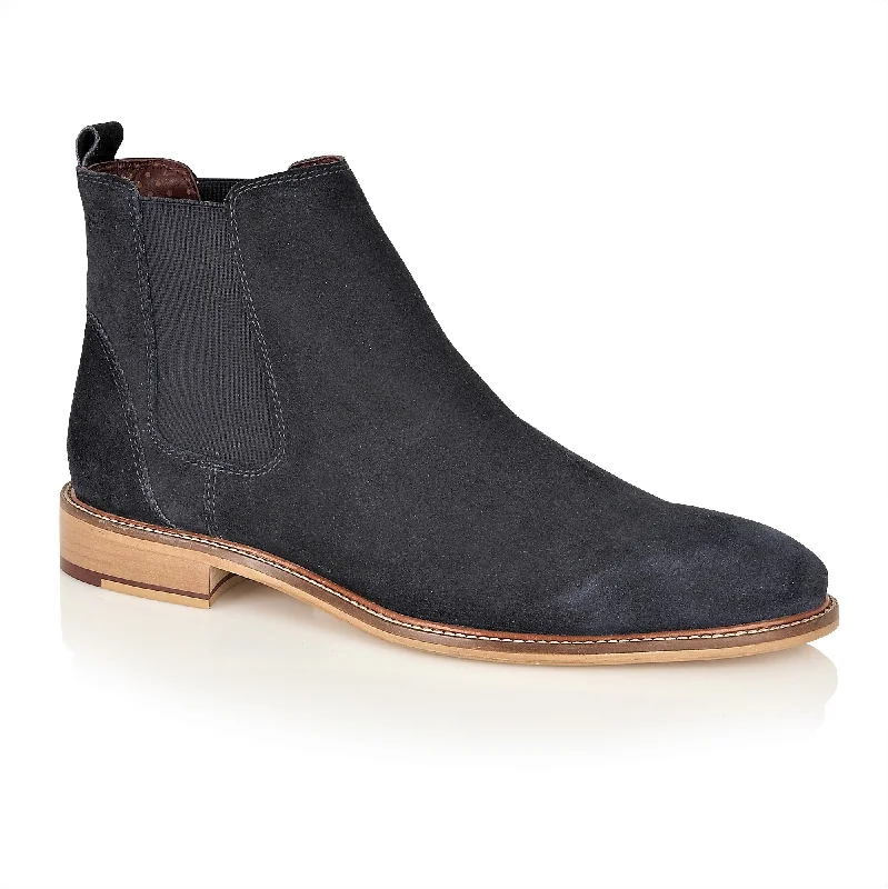 Luxe Craftsmanship Hamilton Suede Chelsea Boot Navy